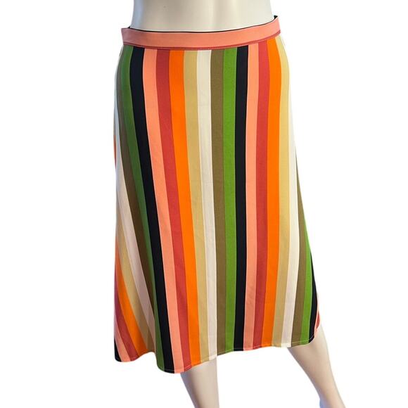 NWT Gianni Bini Candace Candy Stripe A-Line Midi Skirt Size US 2 - Picture 2 of 7